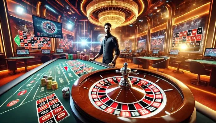 Sesi bermain European Roulette dengan statistik putaran dan tren nomor